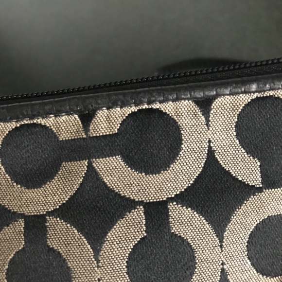 Coach Black Canvas Leather Wristlet - Picture 13 of 16